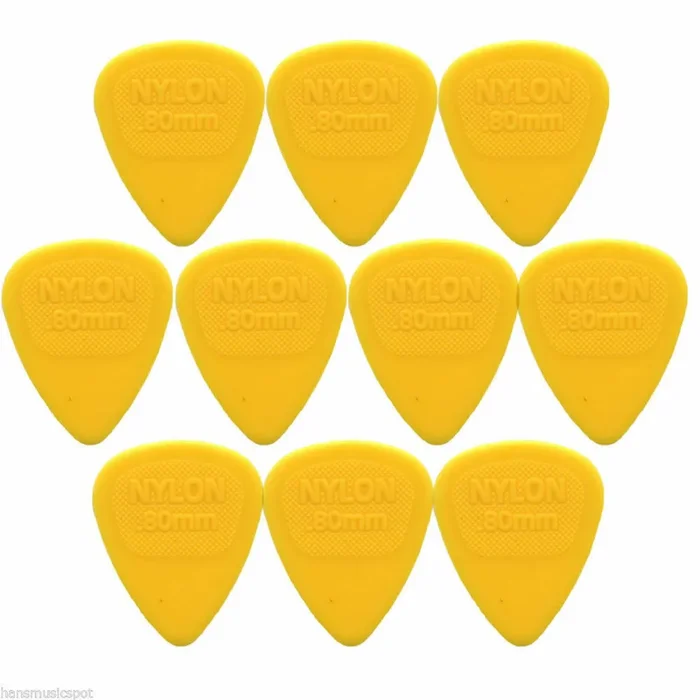 10 x Dunlop Midi Standard .80MM Gauge Guitar Picks 443R Yellow
