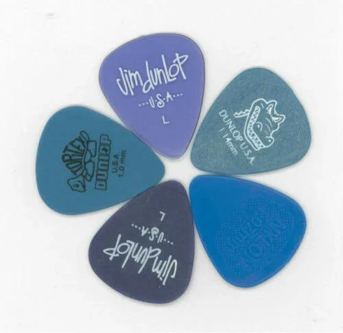 10 x Dunlop MIXED BLUE Guitar Picks Starter Set / Beginner