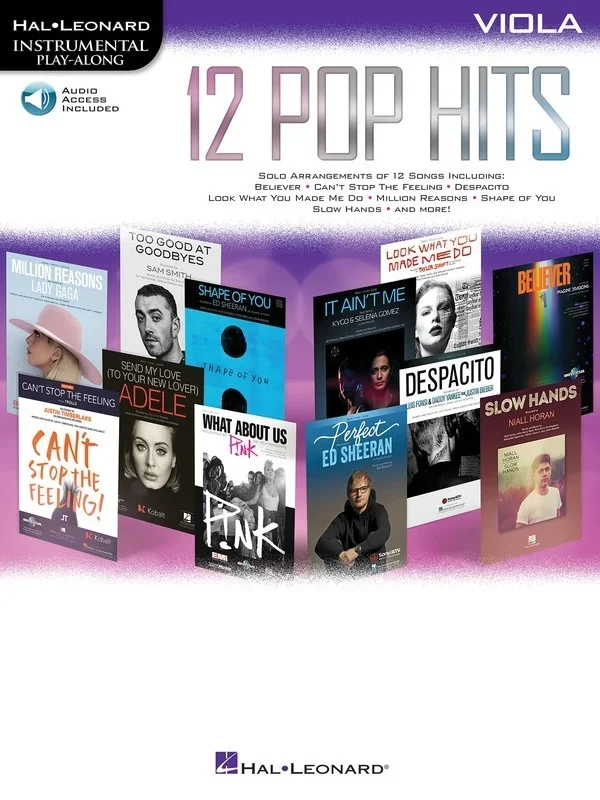12 Pop Hits Viola Book/Online Audio (Softcover Book/Online Audio)