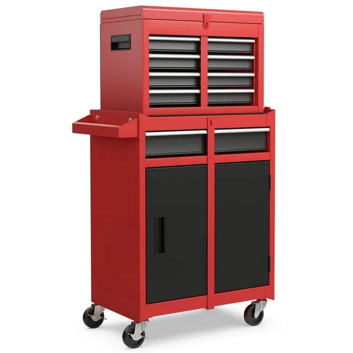 2-in-1 Tool Chest and Cabinet with 5 Sliding Drawers