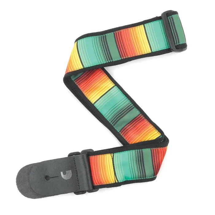 2 Inch Guitar Strap, Latin Blanket Stripe – Jamaica, by D’Addario