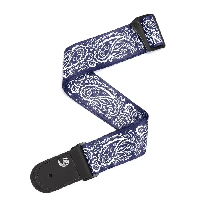 2 Inch Woven Guitar Strap, Paisley – Blue, by D’Addario