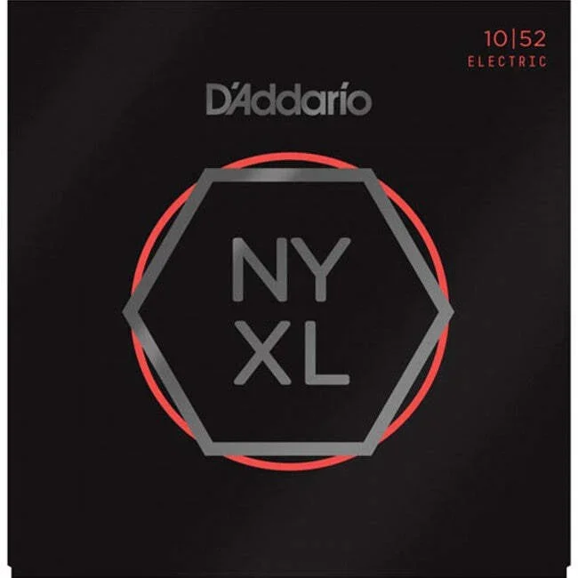 3 Pack of D’Addario NYXL1052 Electric Guitar Strings Nickel Wound 10-52 Light Top / Heavy Bottom