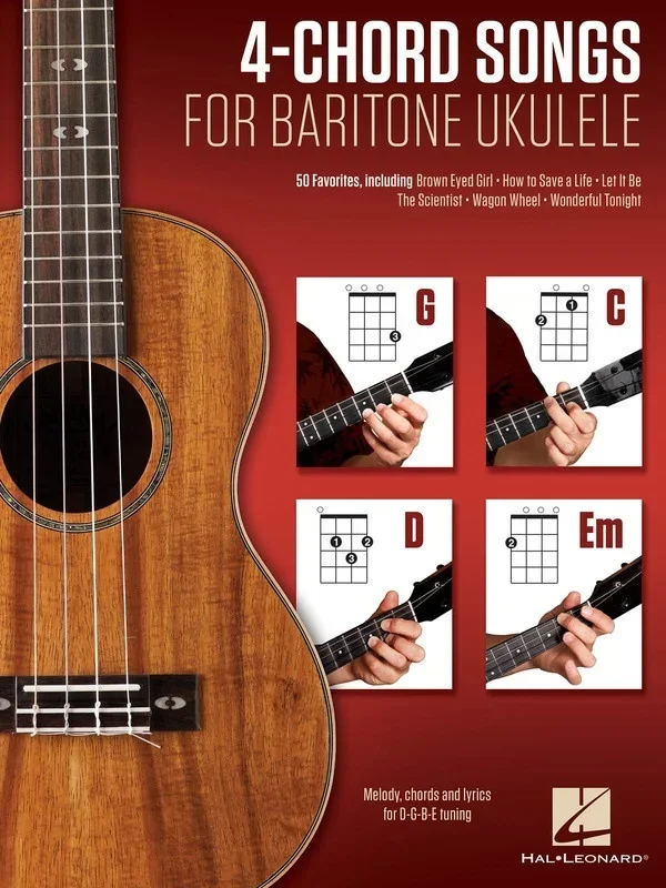 4 Chord Songs For Baritone Ukulele (G-C-D-Em) (Softcover Book)