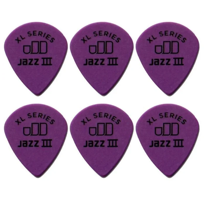 6 x Jim Dunlop Tortex Jazz 3 XL Purple 1.14mm Guitar Picks III Free Post