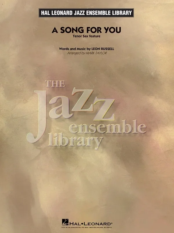 A Song For You (Tenor Sax Feature) Je4 Score/Parts