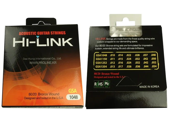 Acoustic guitar string set (10 and 13 gauges)
