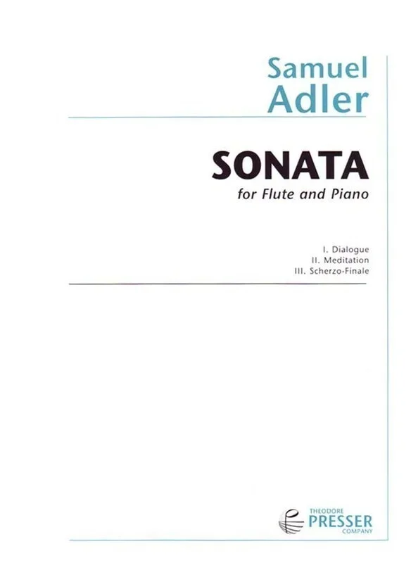 Adler – Sonata For Flute/Piano (Softcover Book)