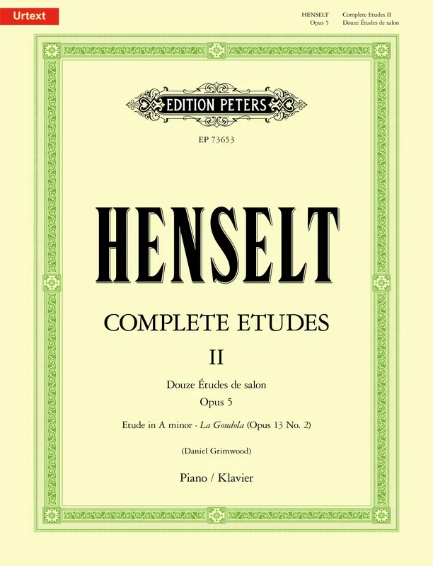 Adolph von Henselt : Adolph von Henselt : Etude in G minor – Piano – Faber Digital