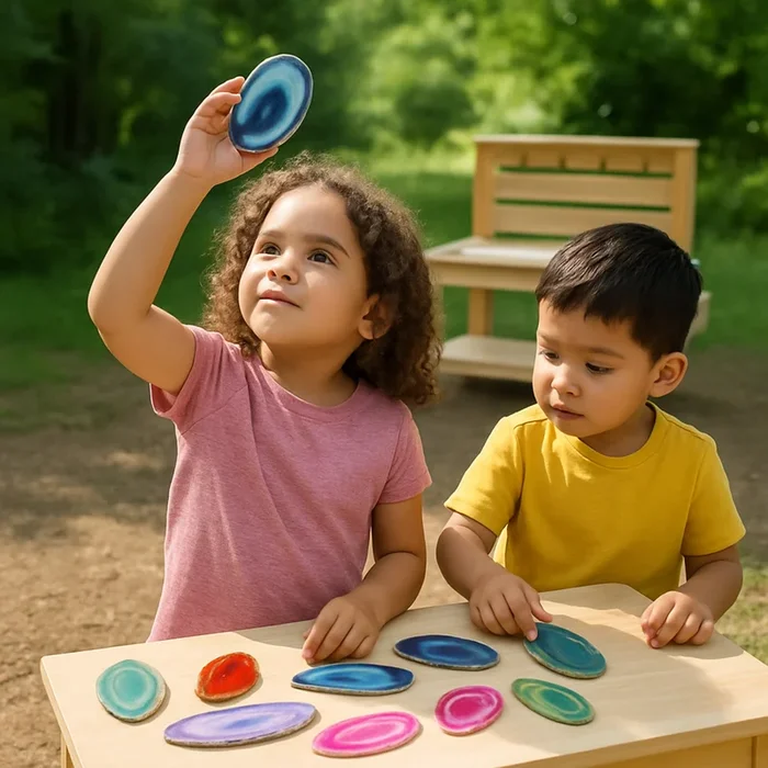 Agate Slice Collection | 12 Natural Geology Samples for Classroom Science & Sensory Exploration