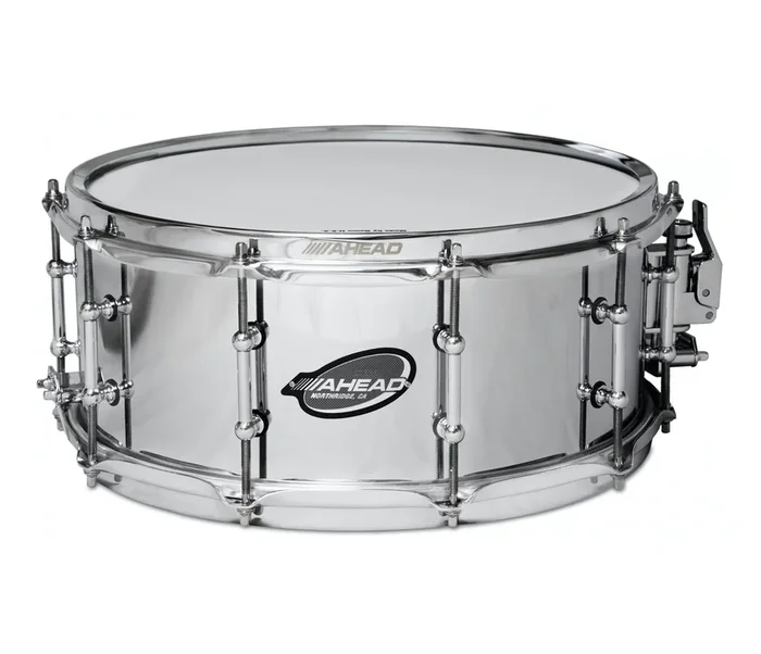 Ahead 13 ” X 6 ” Chrome On Brass Snare Drum W/Dunnett Strainer