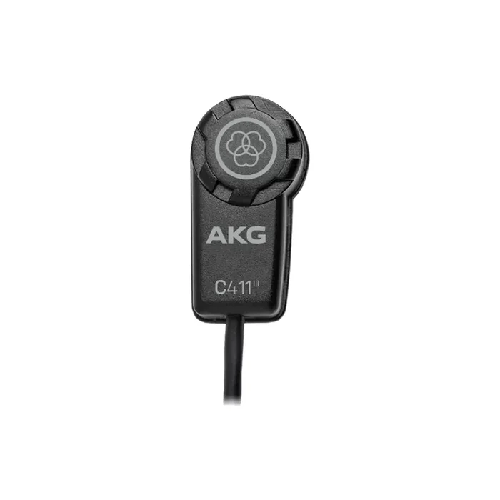 AKG C-411L Miniature Condenser Mic for Acoustic Instruments – Lightweight Vibration Pickup for Guitar, Violin, Mandolin – 18g, Adhesive Pad Included