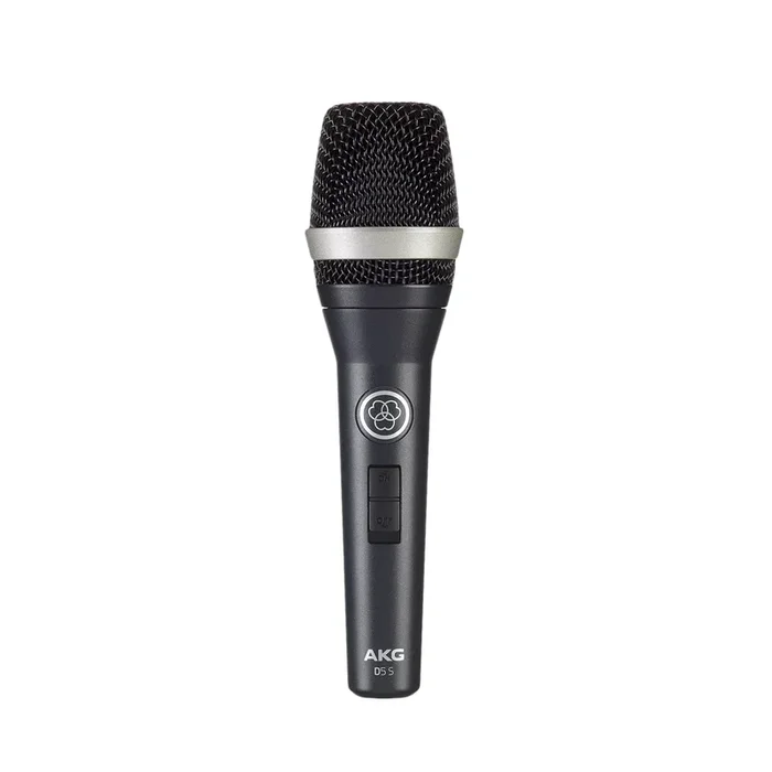 AKG D-5S Dynamic Supercardioid Vocal Microphone with Switch – Crisp Sound, Dual Shock Mount, Ideal for Live Performance