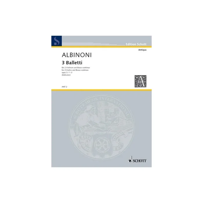 Albinoni, Tomaso – Three Balletti op. 3/1-3
