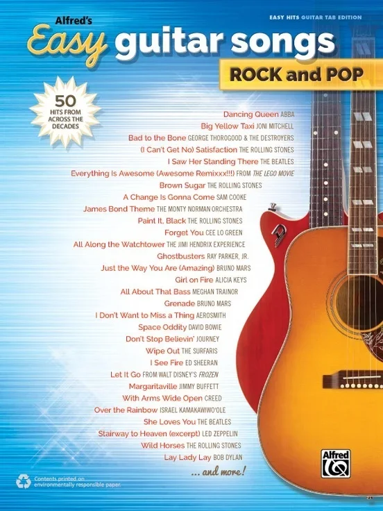 Alfreds Easy Guitar Songs Rock And Pop