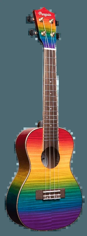Amahi PGUK555C Concert Flamed Maple Ukulele w/ Rainbow Shading, Glossy Finish