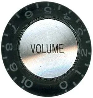 AMS GPK3V Volume Knob Vintage Hat Style Black W/Silver Num