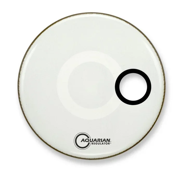 Aquarian 18 Inch Bass Drum Head White Side Hole SMPTCC18W