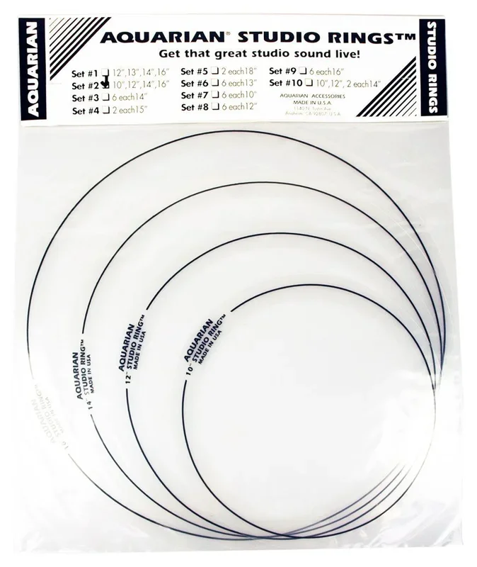 Aquarian Studio Rings Drumheads SR SET #2 – 10, 12, 14, 16″