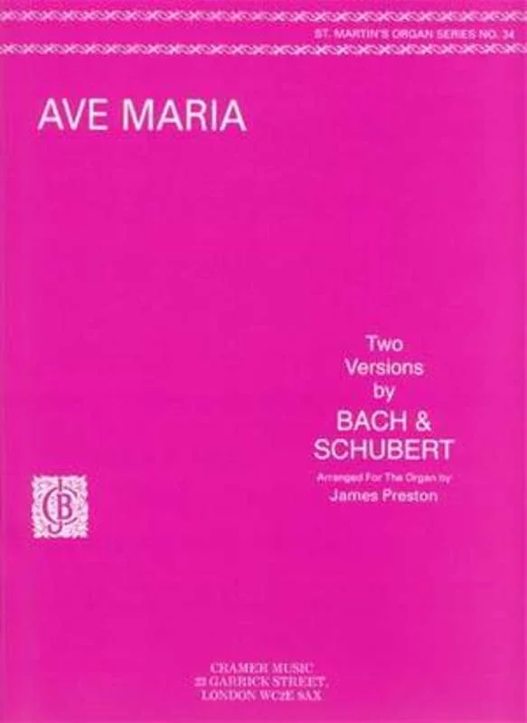 Ave Maria Bach And Schubert Organ Solos Book