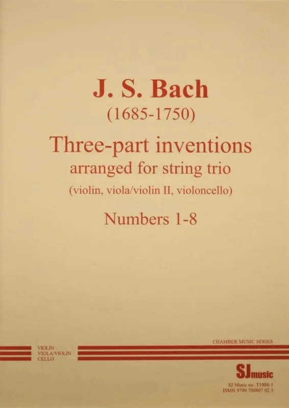 Bach: 3-Part Inventions, Nos. 1-8 (arr. for string trio)