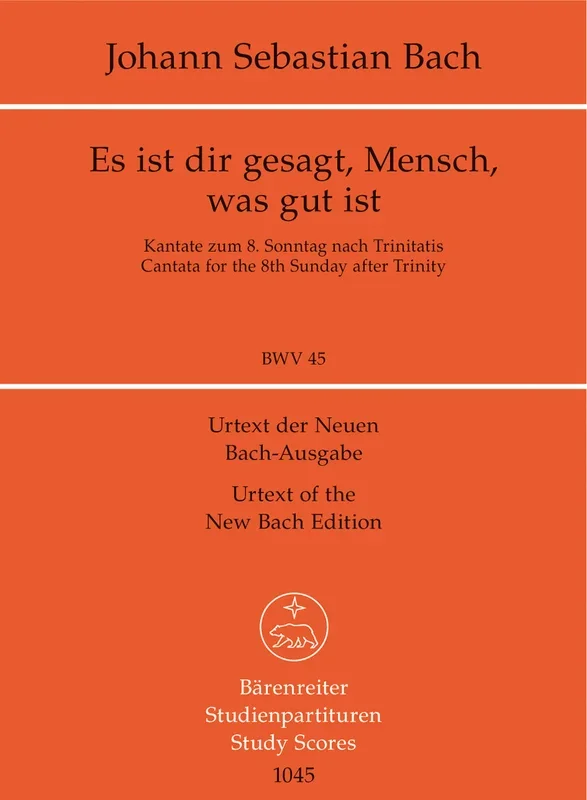 Bach: Cantata BWV45 Study Score (Tp189)