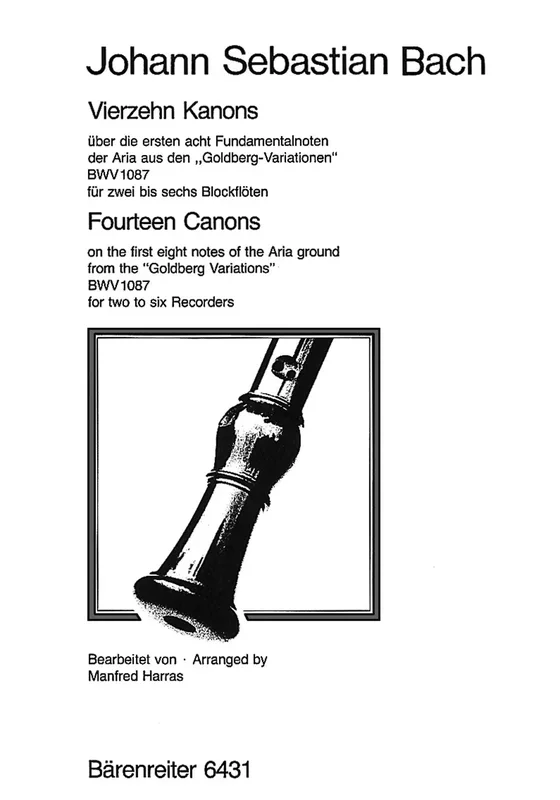 Bach: Fourteen Canons on the First 8 Notes of the Aria Ground from the “Goldberg Variations ” for 2 to 6 Recorders, BWV 1087