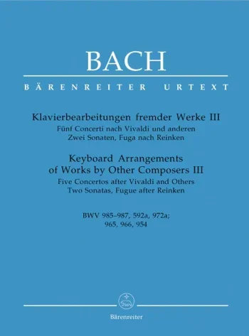 Bach J. S. : Keyboard Arrangements Of Works By Other Composers: Book 3 (Barenreiter)