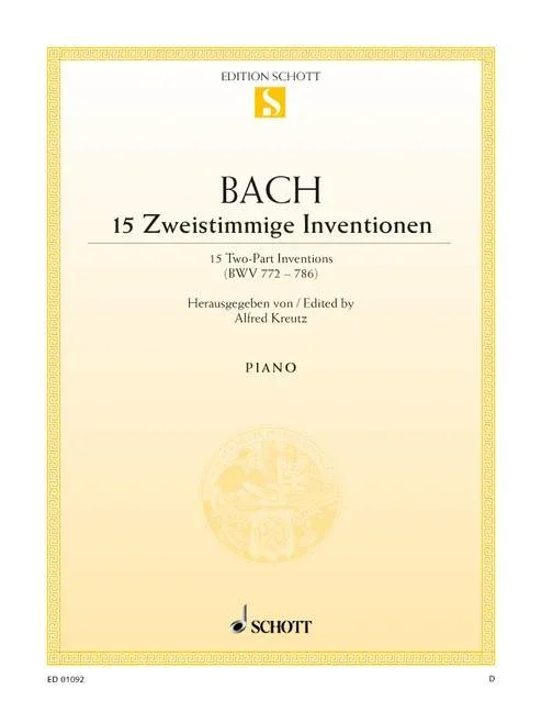 Bach, Johann Sebastian : Bach, Johann Sebastian : 15 two-part Inventions, – piano – Schott Digital
