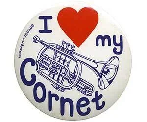Badge 55mm I Love My Cornet