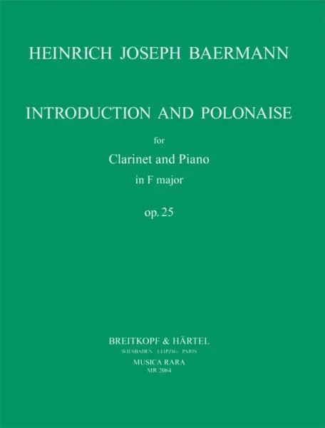 Baermann: Introduction & Polonaise in F major Op. 25 for Clarinet & Piano