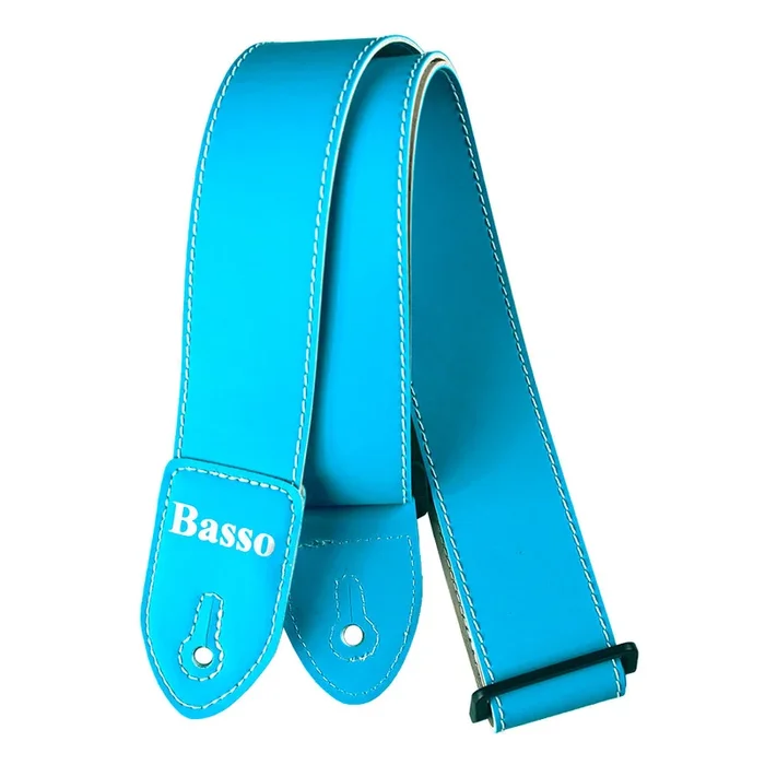Basso Neon Turquoise Guitar Strap SF183, Adjustable 80-140cm, 5cm Wide, Recyclable Synthetic Material
