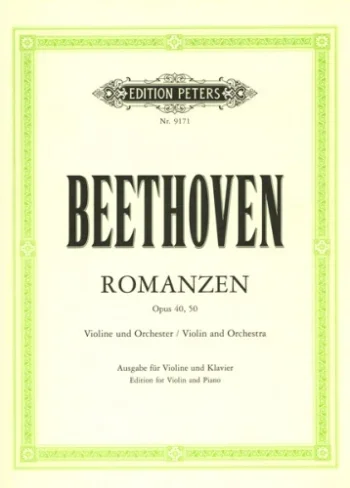Beethoven : 2 Romances G Major And F Major Op 40 & Op50: Violin & Piano (Peters)