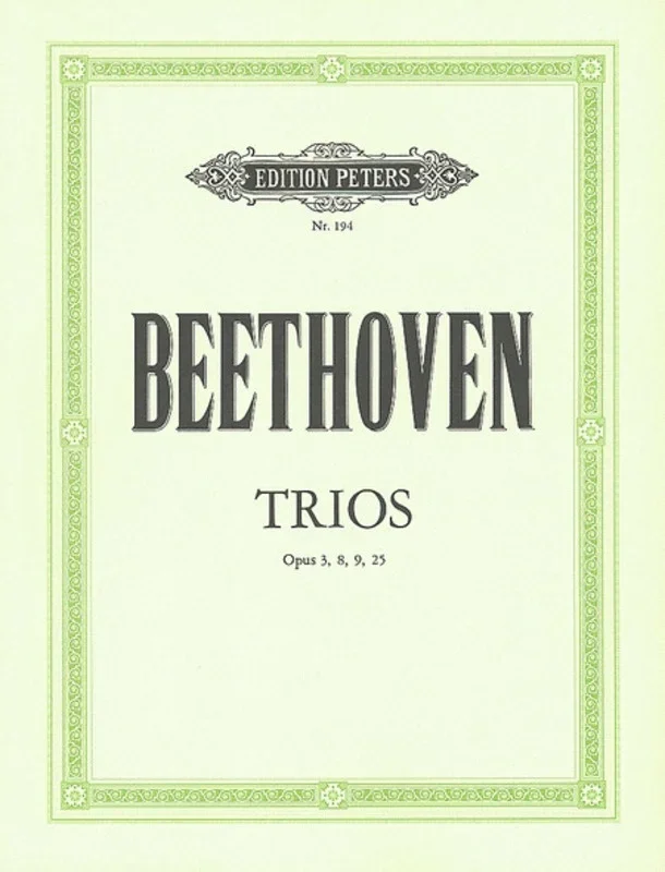 Beethoven – String Trios Op 3/8/9/25 (Set Of Parts) Book