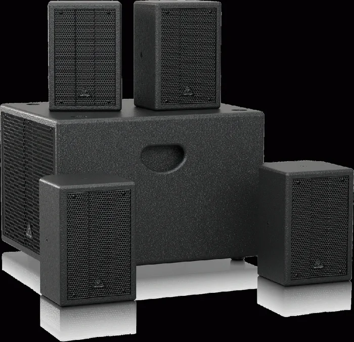 Behringer SAT 1004 PA Bundle Active 8inch Subwoofer w/ 4x 4inch Passive Speakers
