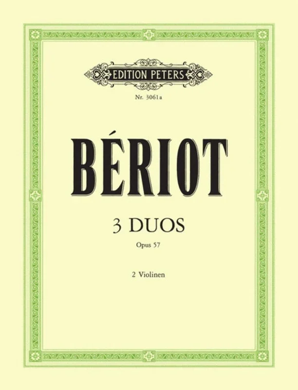 Beriot – 3 Duets Op 57 For 2 Violins (Softcover Book)