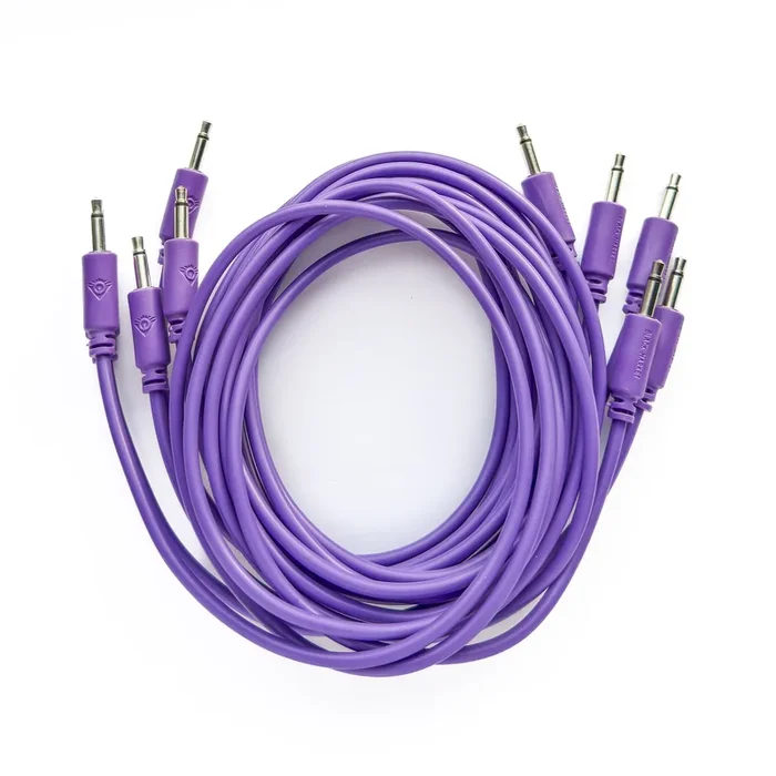 Black Market Modular 3.5mm Patch Cable 5-Pack – 100cm/40″ – Violet