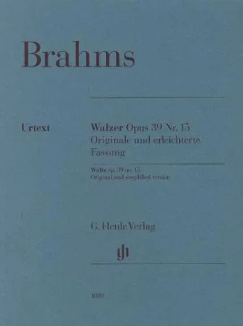 Brahms : Waltze Op39 No.15: Orignal & Simplified Versions Piano (Henle)