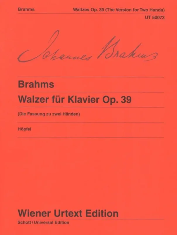 Brahms: Waltzes, Op. 39 (Version for Solo Piano)