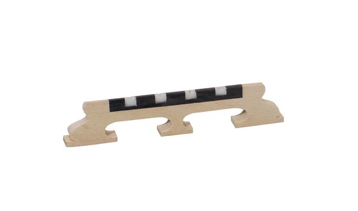 Bridge for banjo, maple, ebony+galalith saddle, for tenor banjo, height: 5, 8″