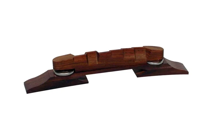 Bridge for guitar, rosewood, height adjustable, compensated saddles, thin bottom