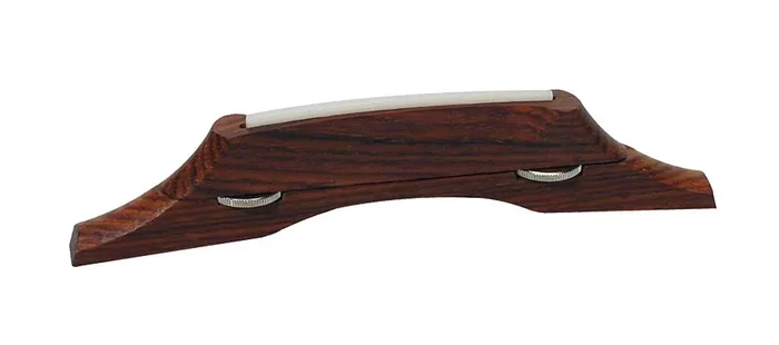 Bridge for guitar, rosewood, height adjustable, plastic saddle