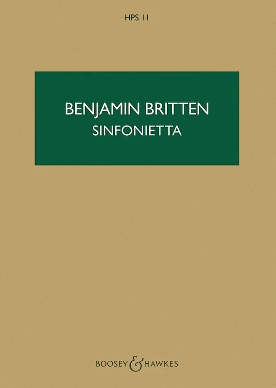 Britten – Sinfonietta Op 1 Study Score Book