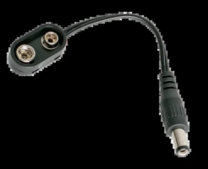 Carson Cable Co Carson 9V DC Cable 10cm for Guitar – Powerplay Battery Clip to 2.1mm Connector