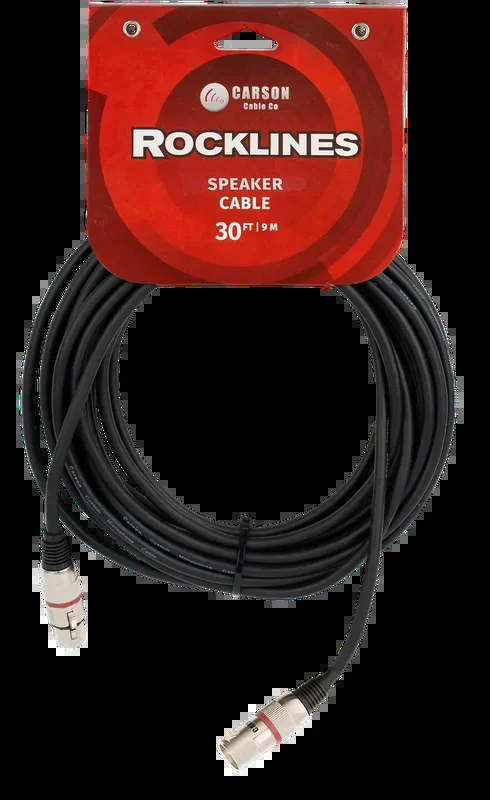Carson Cable Co Rocklines 30 FT Speaker Cable Male XLR to Female XLR 7mm