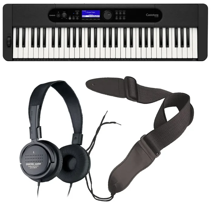 Casio Casiotone CT-S400 Portable Keyboard – Black BONUS PAK