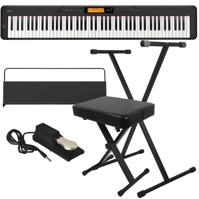 Casio CDP-S360 Compact Digital Piano – Black KEY ESSENTIALS BUNDLE