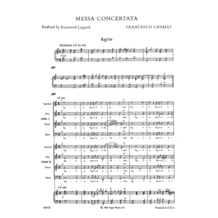 Cavalli, Francesco – Messa Concertata (vocal score)