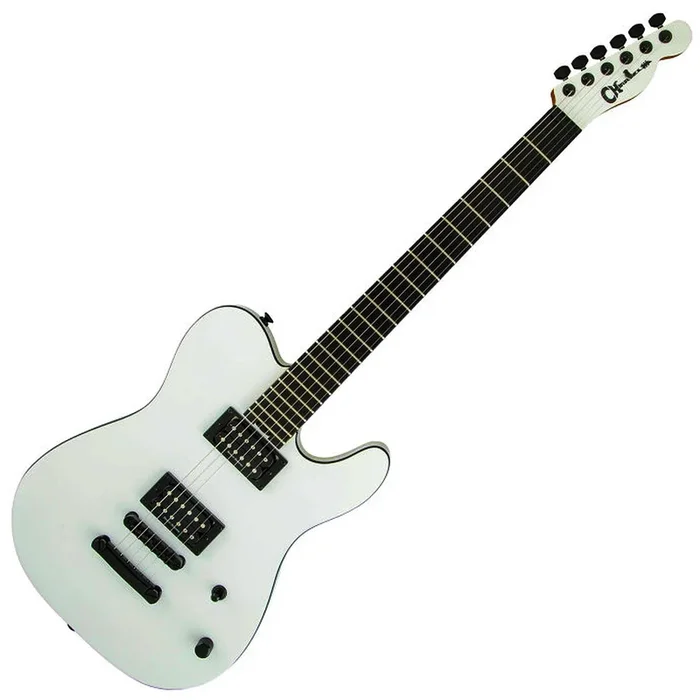 Charvel Joe Duplantier Pro Mod San Dimas Style 2 HH Ebony Electric Guitar in Satin White – 2976181398