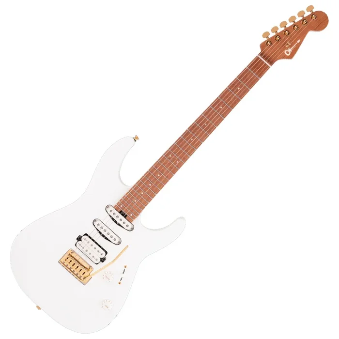 Charvel Pro Mod DK24 Electric Guitar HSS 2PT Carmelized Maple in Satin Snow White Gold Hardware – 2969413576